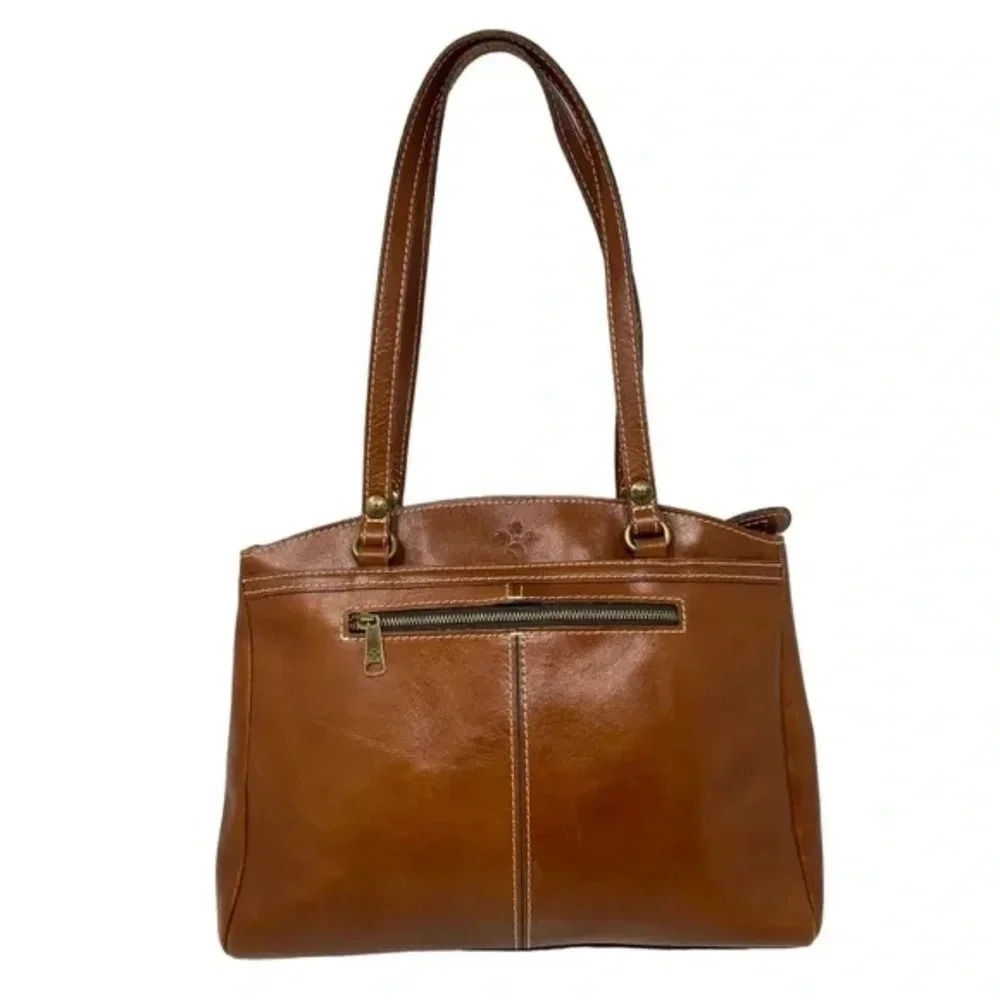 Patricia Nash Heritage Collection Tan Leather Poppy Tote Bag Shoulder Handbag